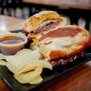 Ledgens Pizza roast hot roast beef sandwich served at Texas' best restaurant