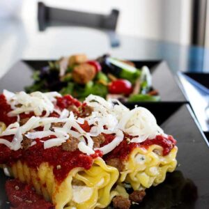 Ledgens Pizza Italian pasta lasagna roll up served at Texas' best restaurant